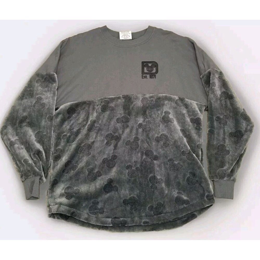 Walt Disney World Spirit Jersey Sweater‎ Womens Mickey Mouse Grey Sweatshirt XS